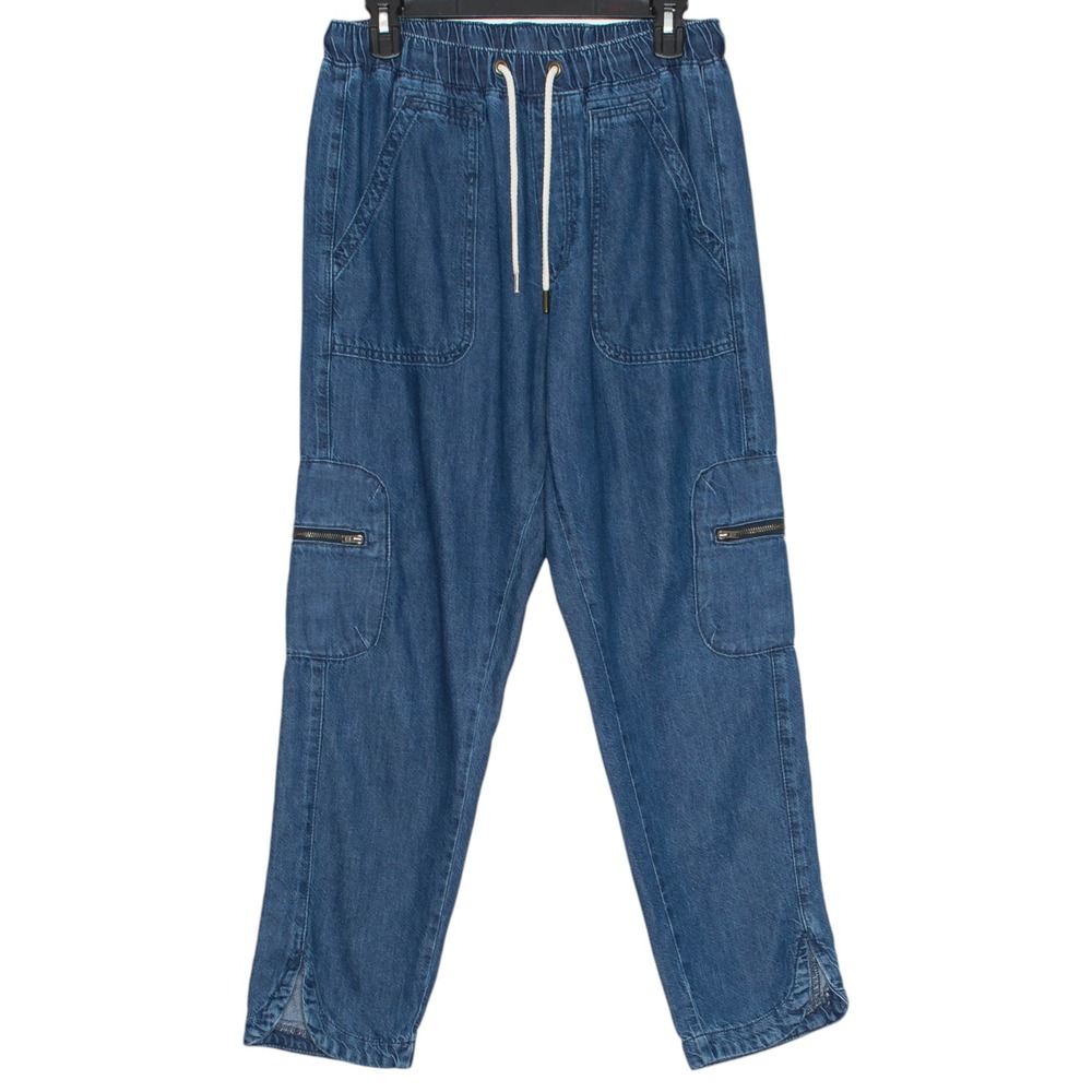 Pilcro Anthropologie Cottage Utility Pants Cargo Pull On Cropped Elastic Waist M